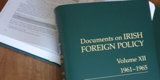 Documents on Irish Foreign Policy book on desk with papers