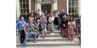 Delegates at CONUL Erasmus 2024 outside Academy House.