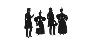 ‘Silhouette cutout of The Ball Family'