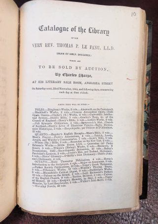 Title page of a printed sales catalogue